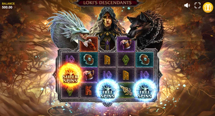 Loki's Descendants - pag-activate ng Serpent feature na may dayagonal na Wilds